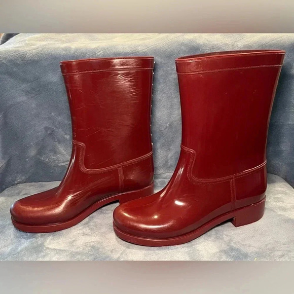 Aldo Shoes - ALDO SIZE 7/8 BURGUNDY STUDDED RAIN BOOTS